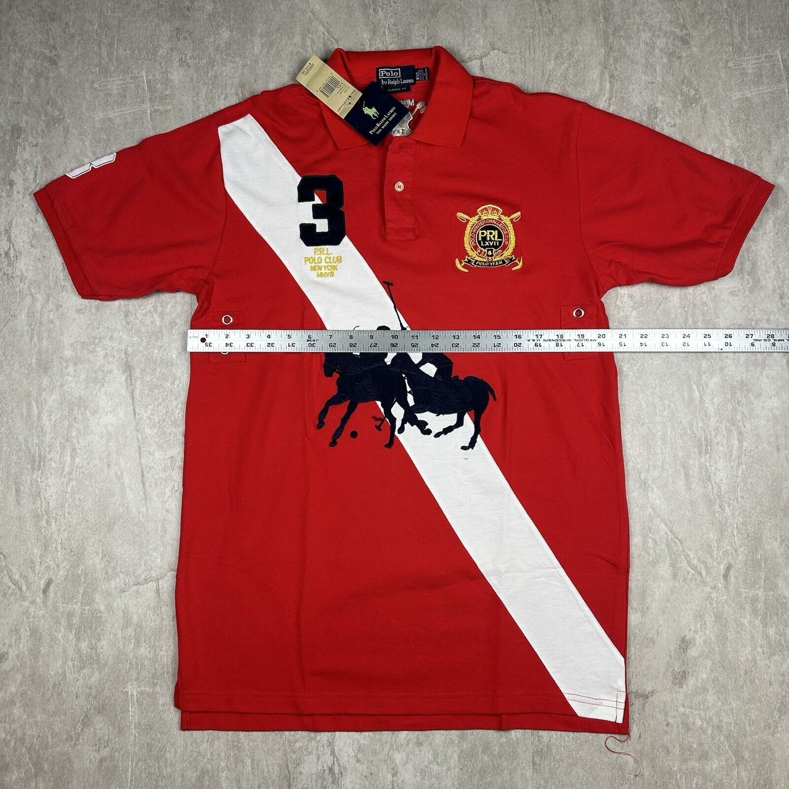 NWT Vintage Polo Ralph Lauren Shirt Mercer Team #3 Polo Club Ny