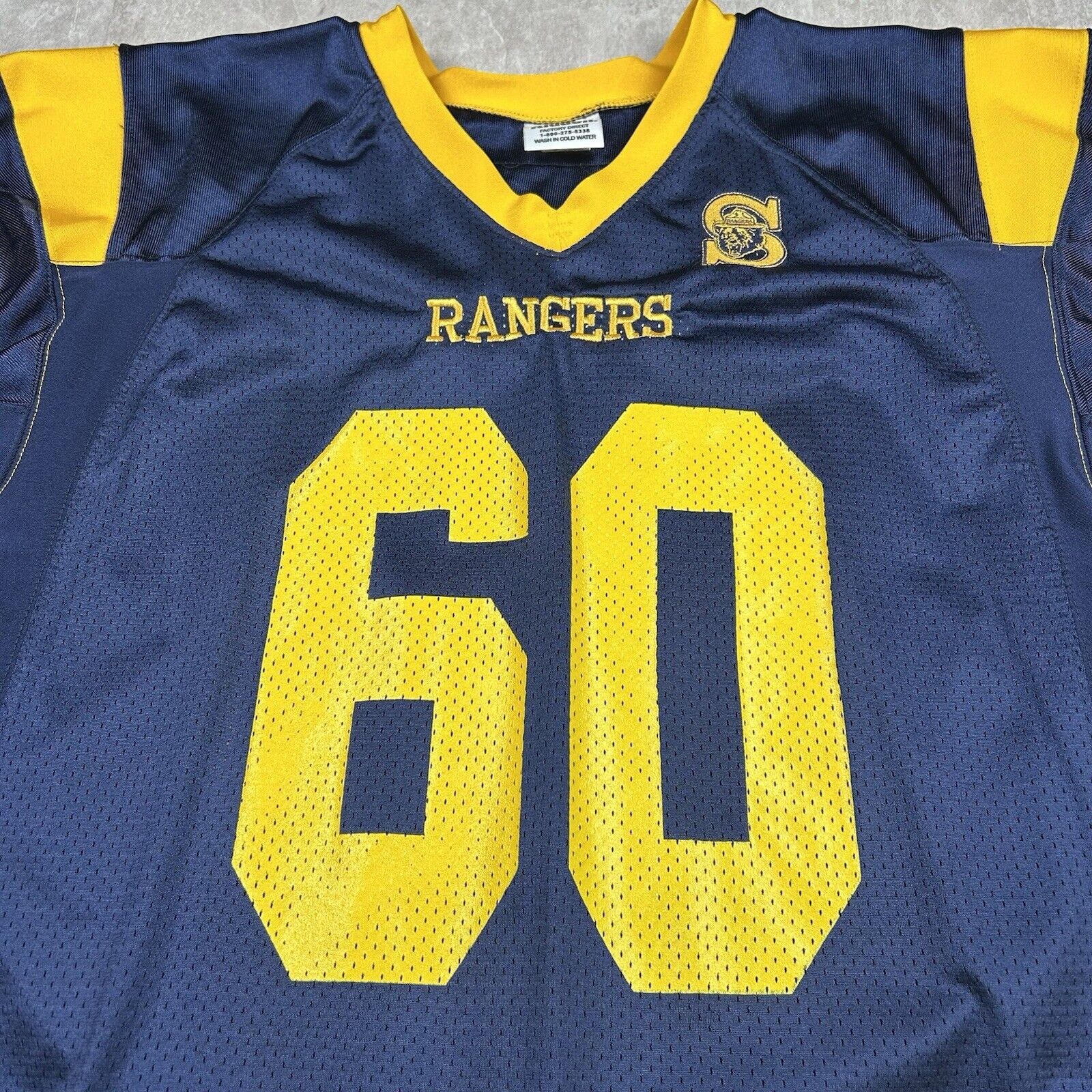 Vintage Riddell Football Game Jersey #60 Spencerport NY Rangers