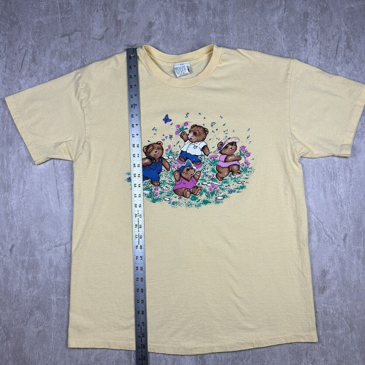 お中元 お歳暮 お年賀 夏 冬 年末年始のご挨拶 ギフト 通販な Bear 90s Vtg Family Single Editions Basic T-Shirt Yellow トップス