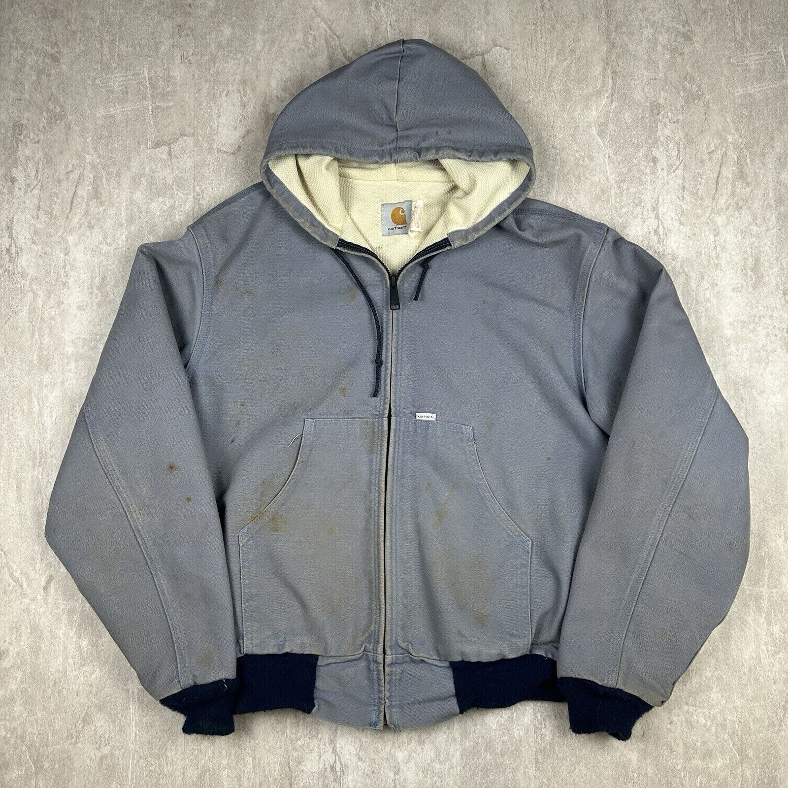 Carhartt JR108 Blue Vintage Chore Jacket USA Made Lined Work