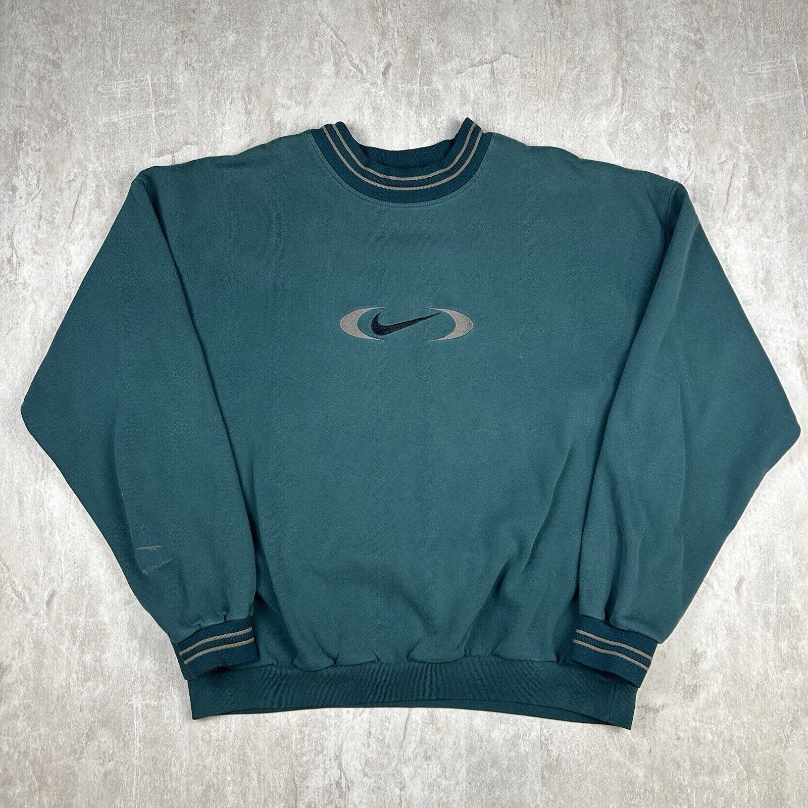 Vintage 90s Nike Center Swoosh Green Sweatshirt Crewneck Men s Size Un Clyde Vintage Clothing