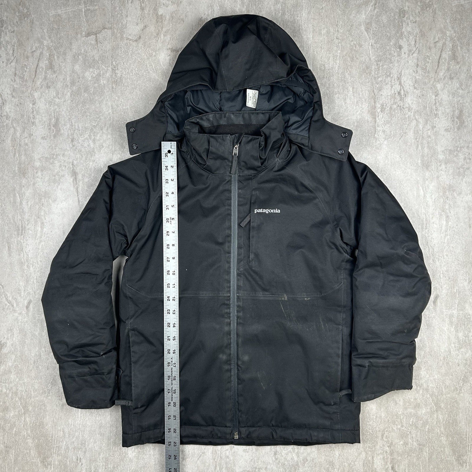 Black Patagonia H2NO Winter Hooded Ski Snowboard Jacket Youth Size