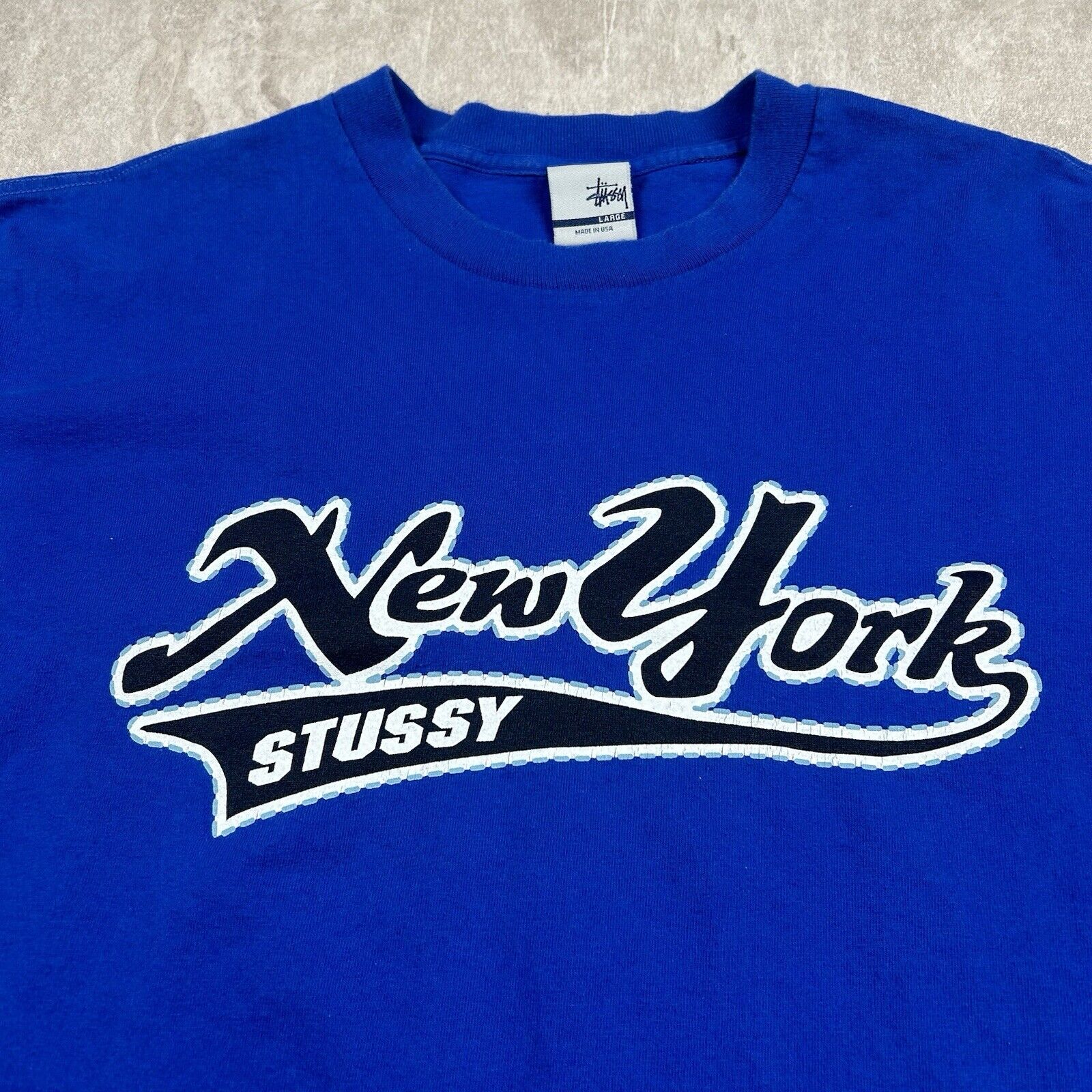 Vtg 00s Stussy New York Long Sleeve T-Shirt USA Made Single Stitch