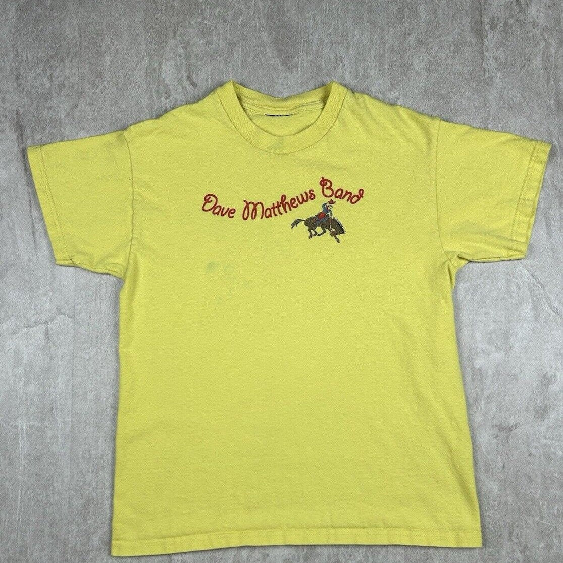 Vintage Dave Matthews Band Yellow Graphic Tee T-Shirt Men's Size
