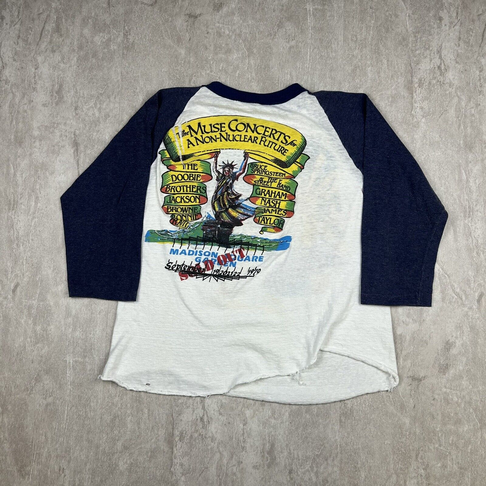 Vintage 1970 No Nukes Madison Square Garden Concert T-Shirt Men's