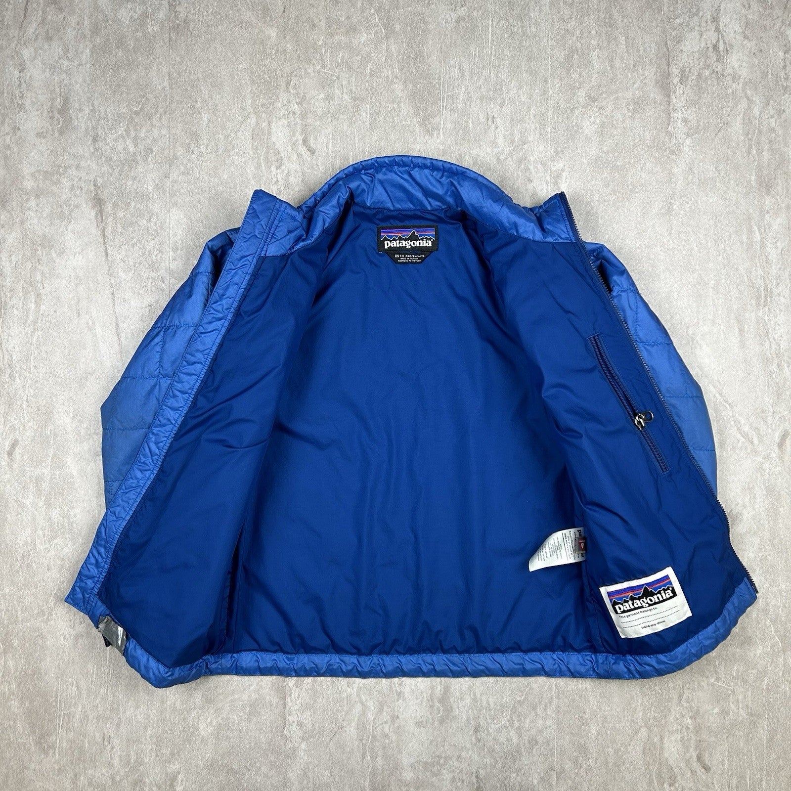 Patagonia Jacket Boys Blue Nano Puff Brick Quilt Kids Youth Size