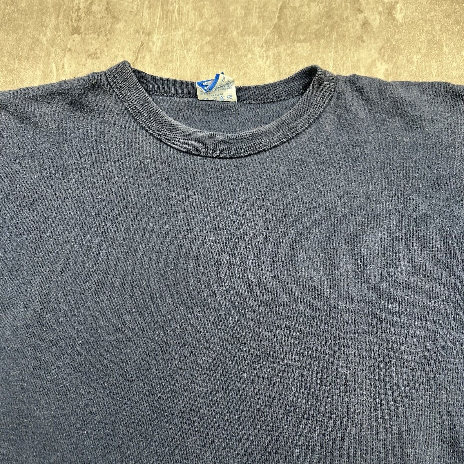 Vintage 80s Champion Blue Blank T-Shirt USA Made Men's Size