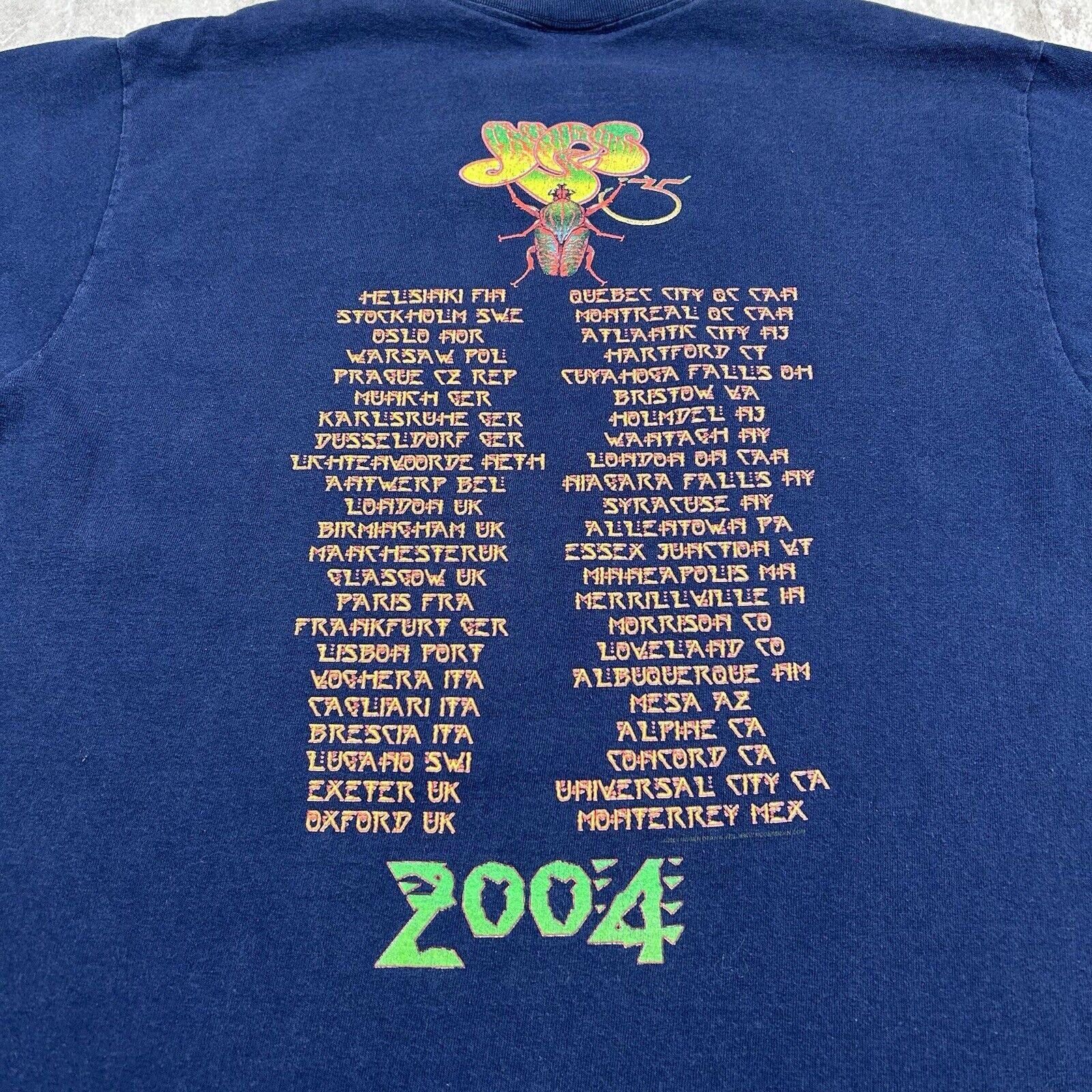 Vintage 2004 Yes 35th Anniversary Tour T-Shirt Fruit Of The Loom
