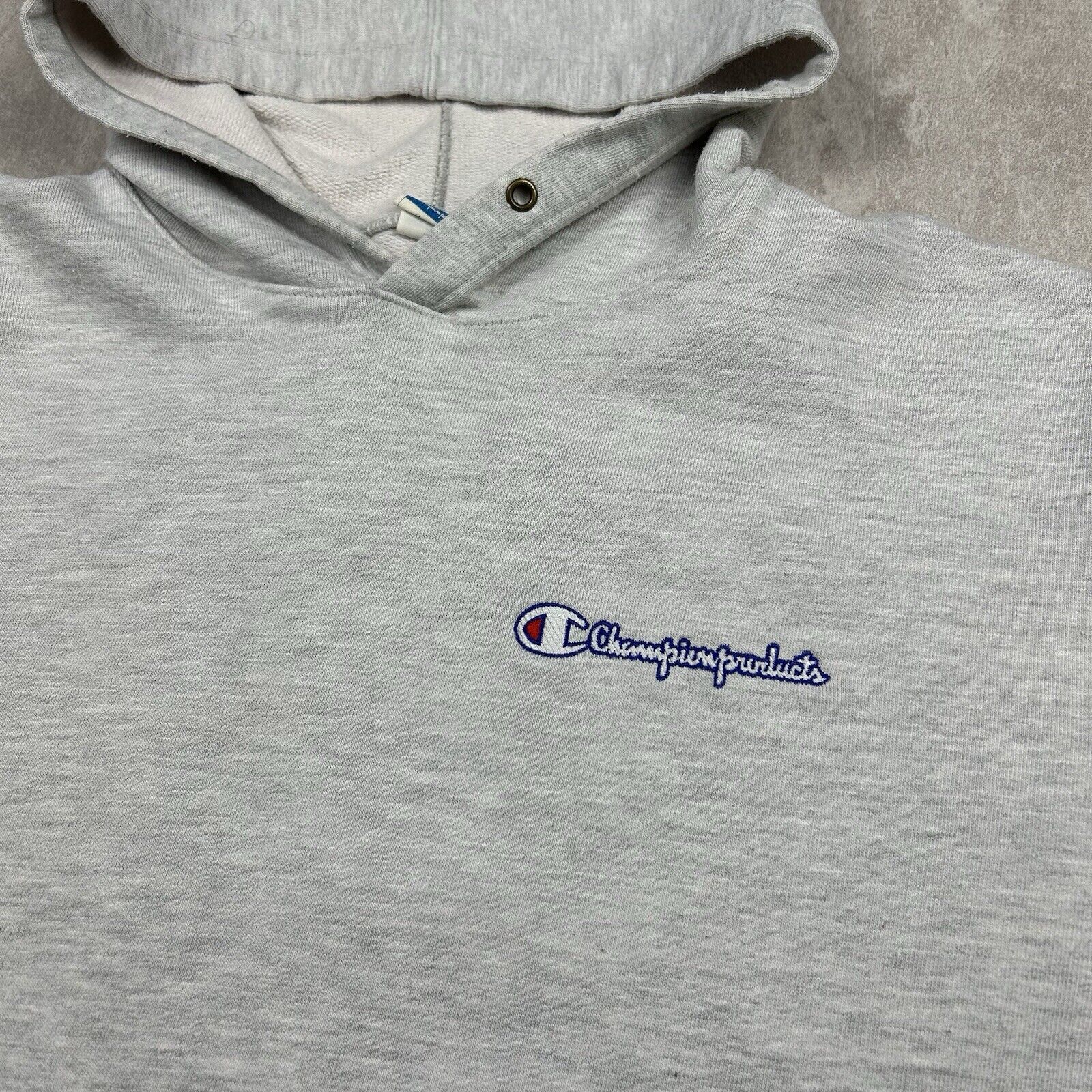 Vintage Champion Products USA Jaspo Hoodie Sweatshirt Gray Men's