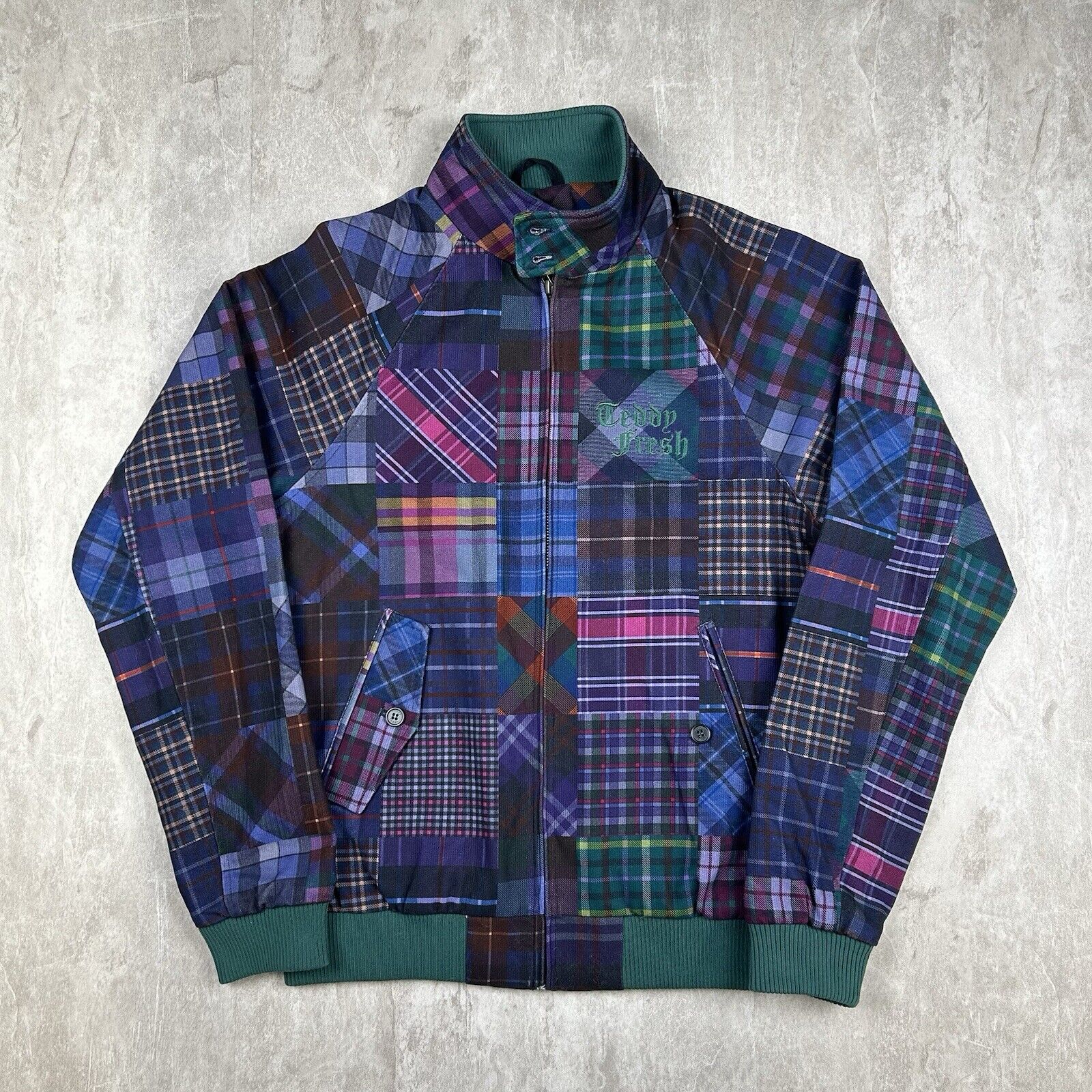 Teddy Fresh Patchwork Plaid Jacket Corduroy Multicolor