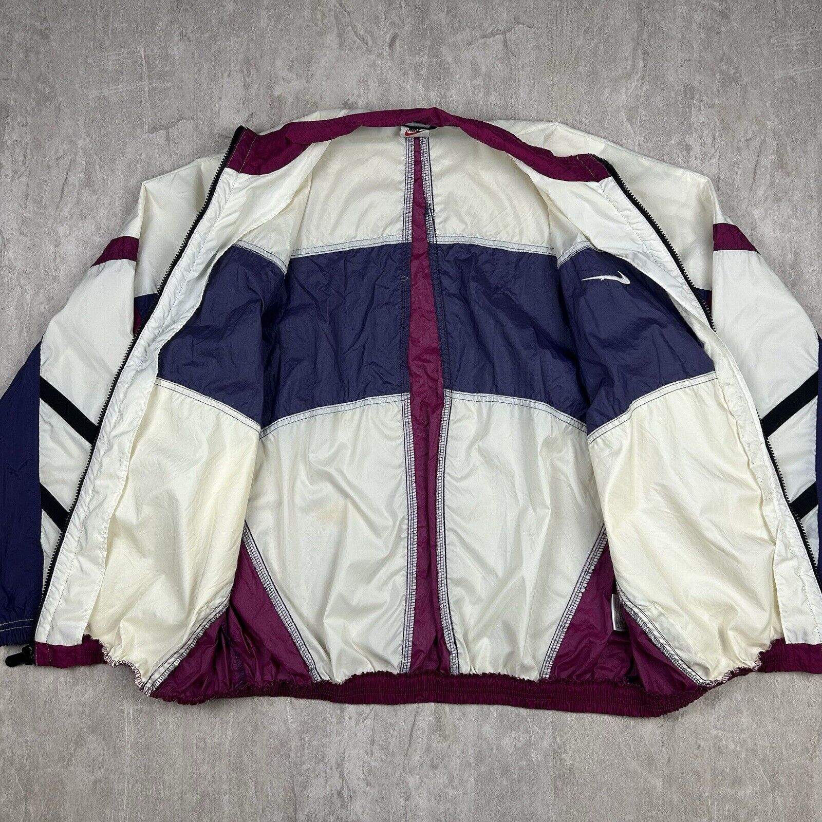 Vintage 90s Nike Maroon Purple Zip Up Windbreaker Jacket Men's