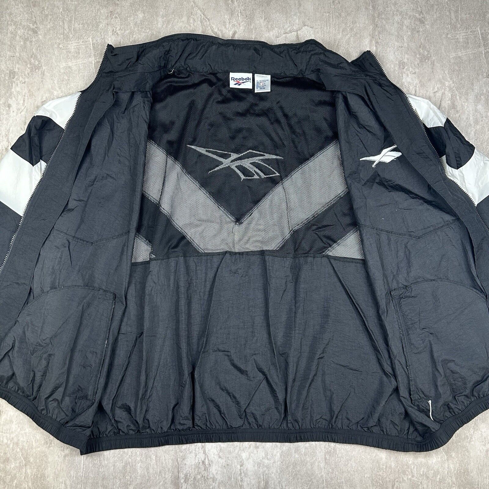 トップス 90s Reebok fade zip up logo parka BLK Women's ID Energy Brand Proud Mid-Layer - Reebok