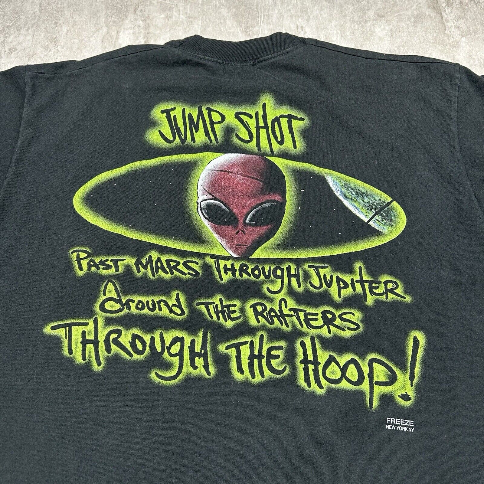 Vintage Freeze New York Alien Head Back Graphic T-Shirt