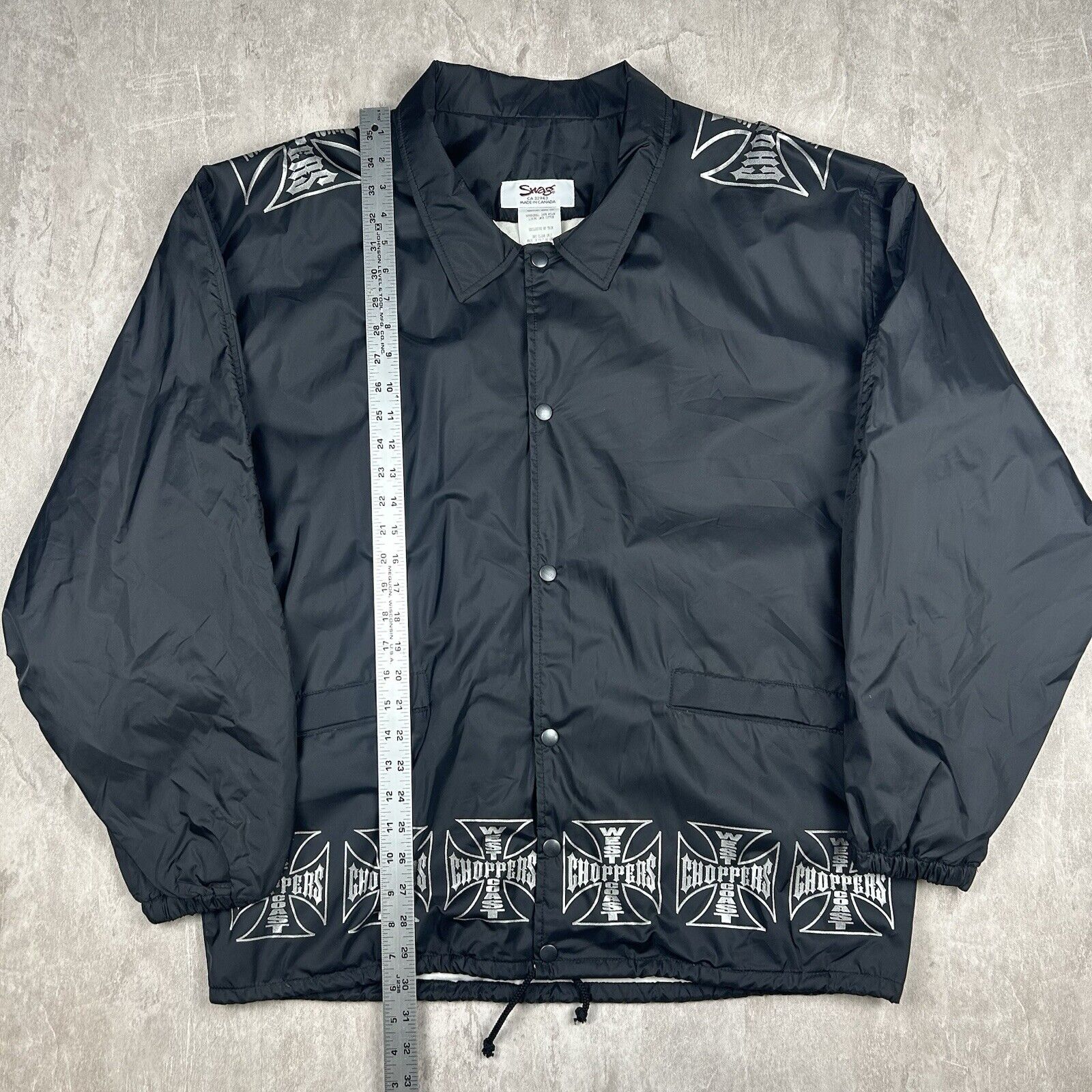 ヴィンテージ 古着 WEST COAST CHOPPERS ジャケット M 黒 Vintage West Coast Choppers Jacket Snap Streetwear Black Canada
