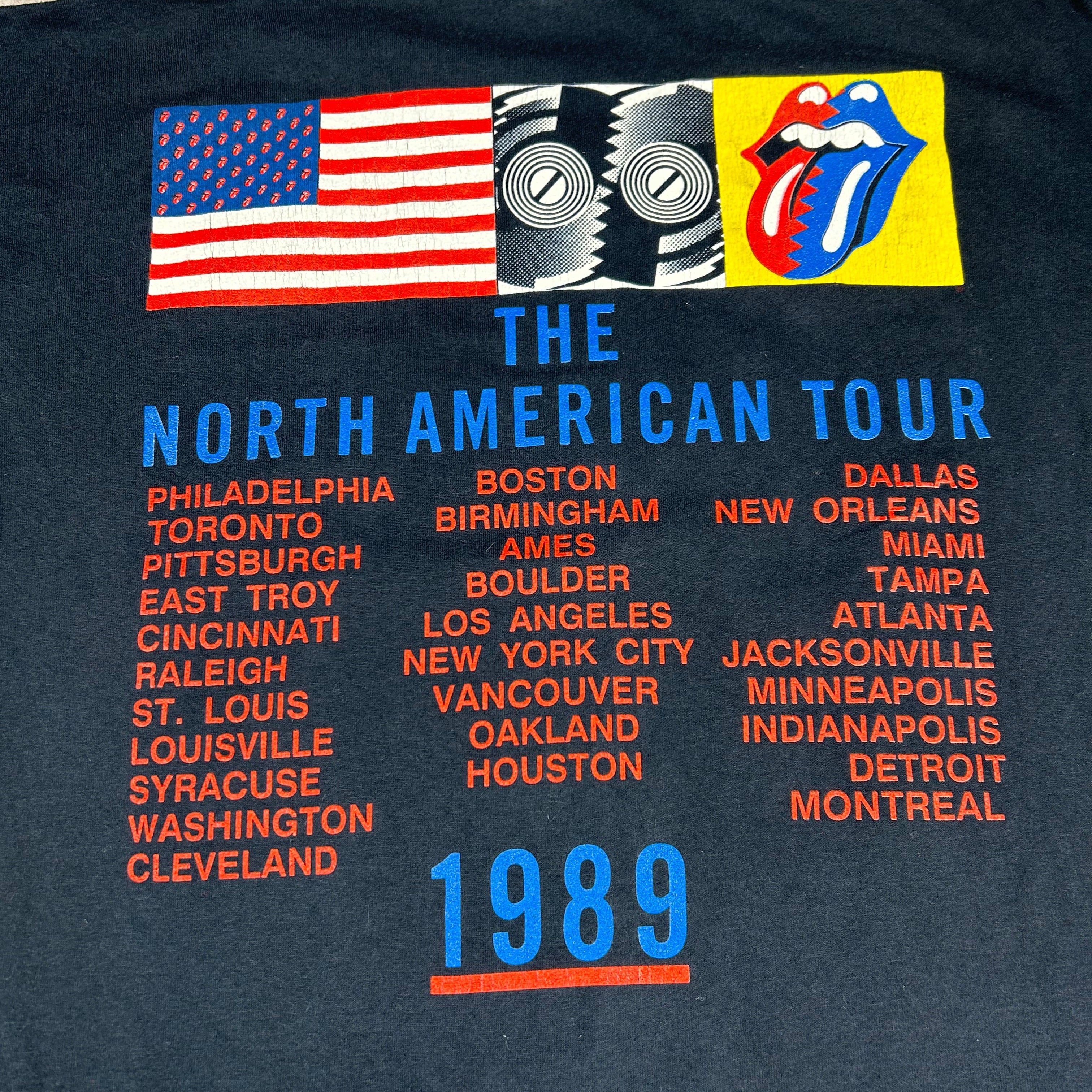 Vtg 1989 Rolling Stones The North American Tour T-Shirt 5050 Black