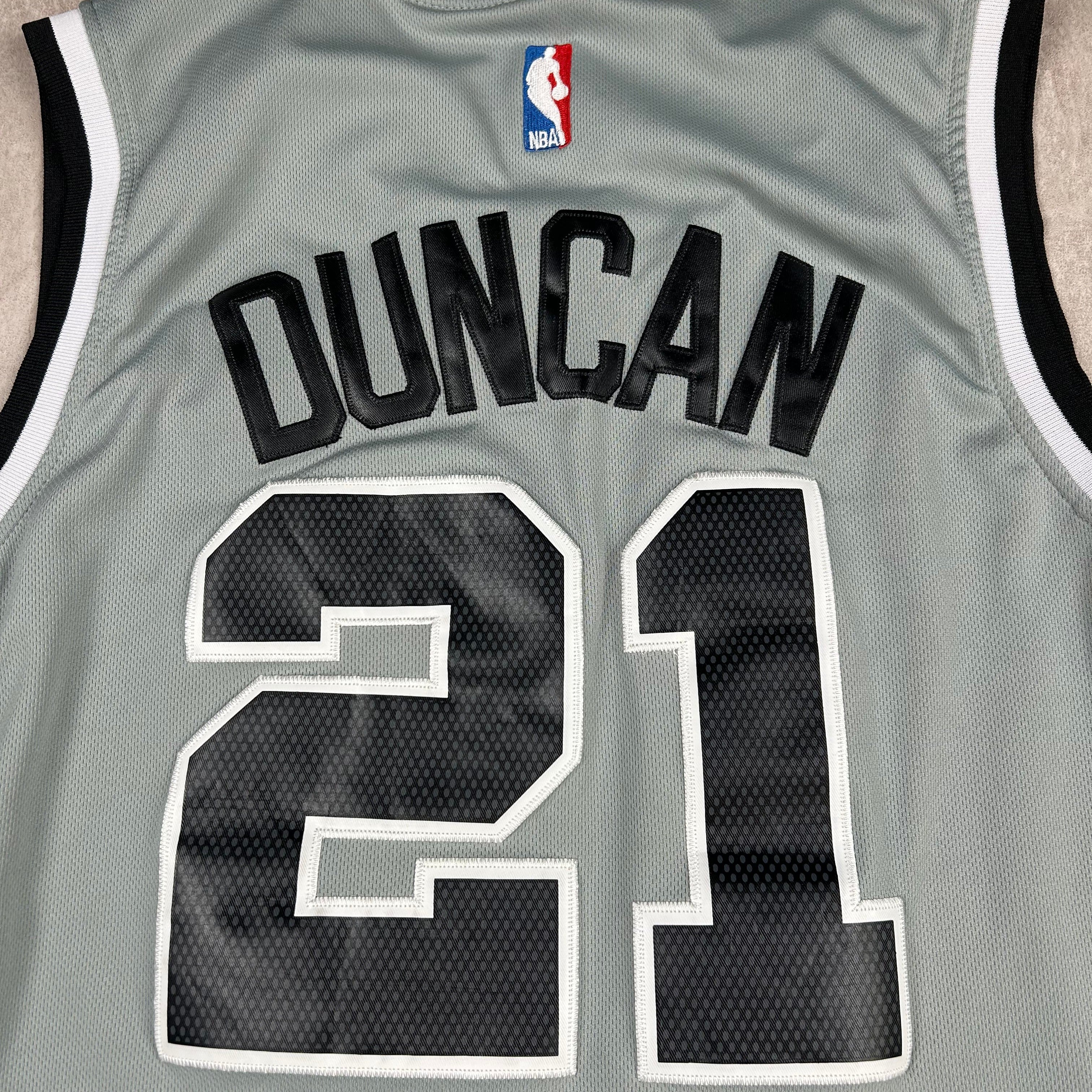 Tim Duncan San Antonio Spurs Jersey #21 Gray NBA Adidas