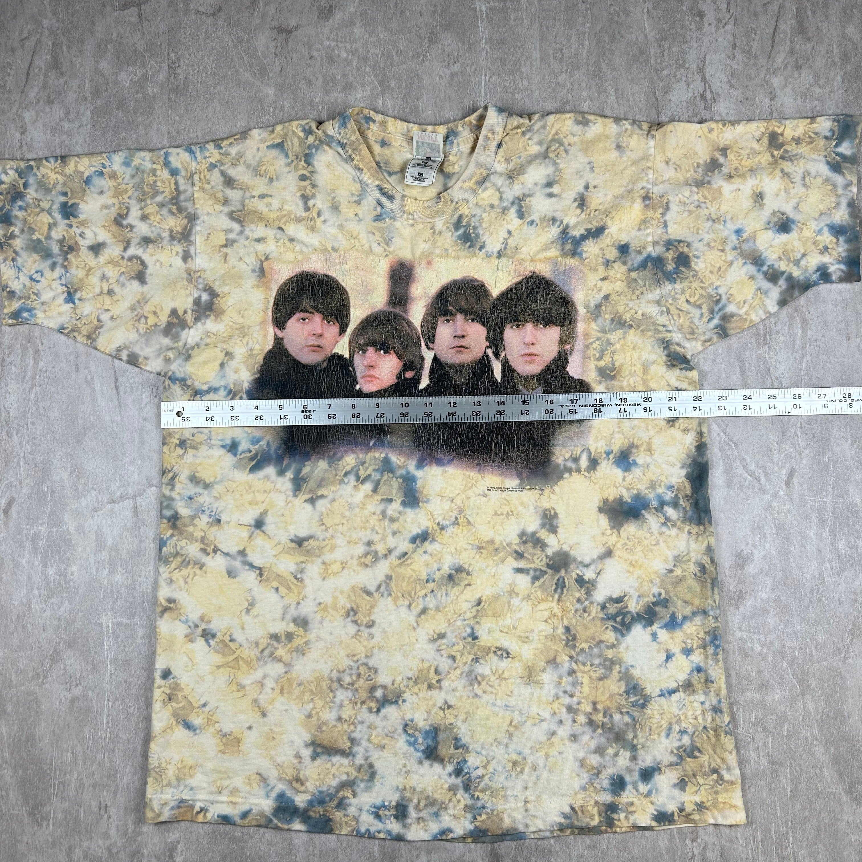 Vintage The Beatles T-Shirt Tie Dye Apple 90s Band Lennon 1995