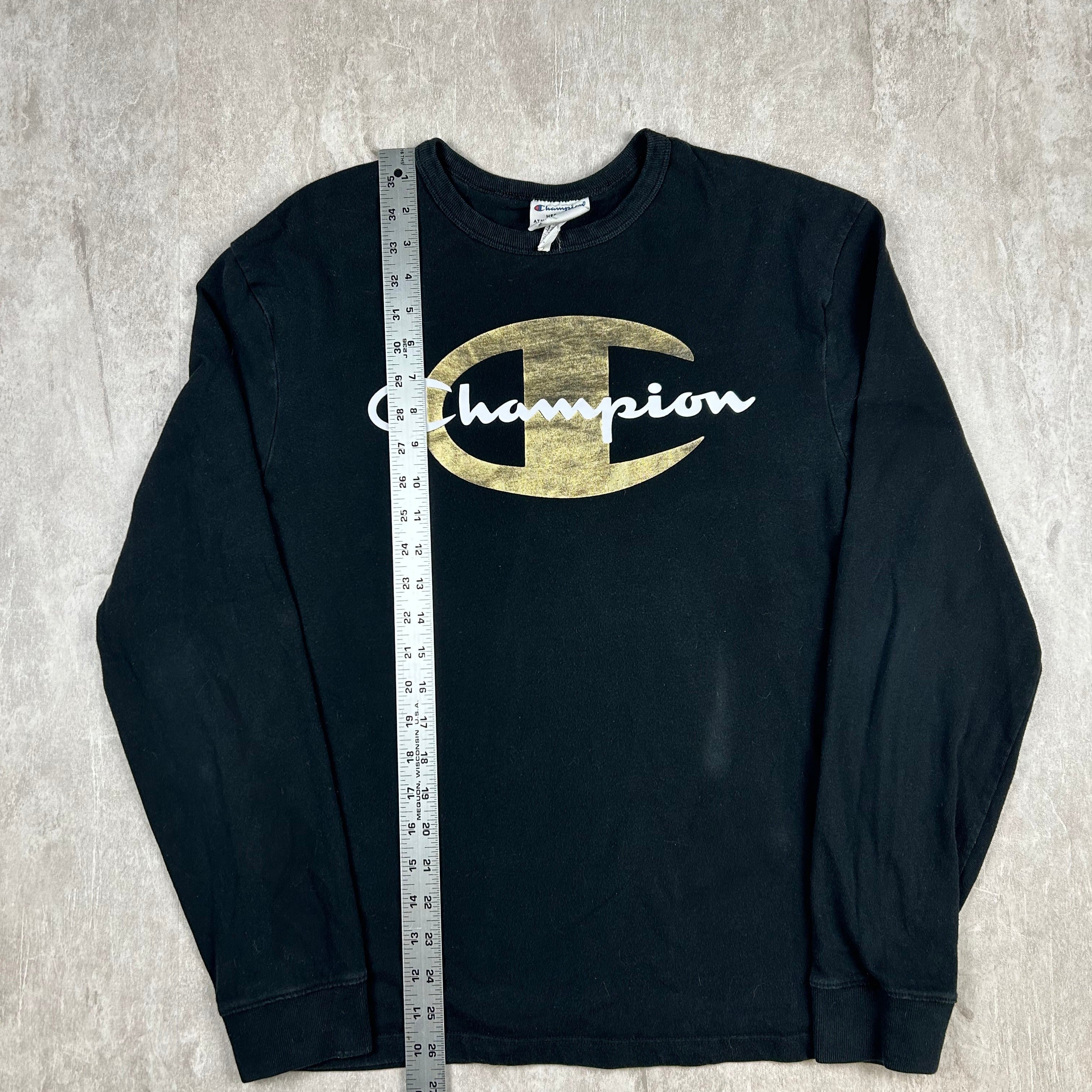 Champion x Timberland Heritage Shirt Collaboration Black Logo Men s Si Clyde Vintage Clothing