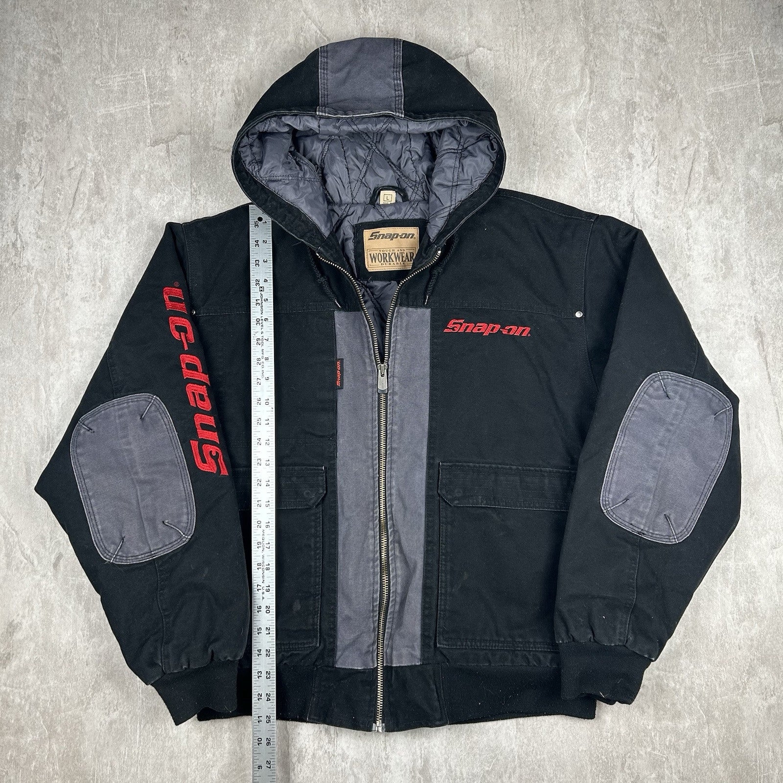 snap onフード付ジャケット Snap-on Tools Men's 2XL Insulated Hooded Black Heavy Pacer Jacket